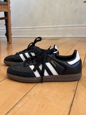 Adidas Samba Black with White Stripes